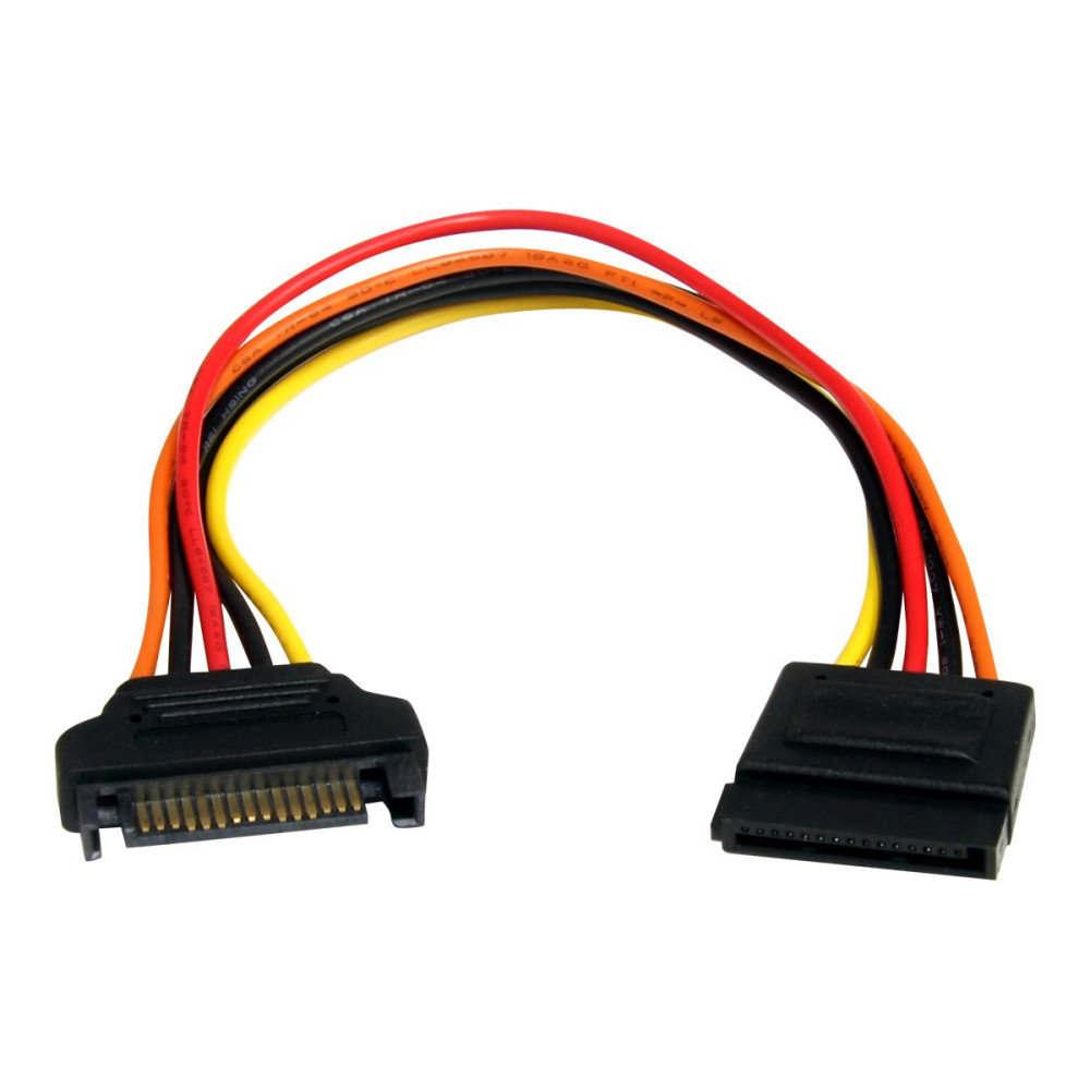 Produktbild för StarTech.com 8in 15 pin SATA Power Extension Cable - 8 SATA power Extension Cable - 8 SATA power Extension cord - förlängningskabel för ström - SATA-ström till SATA-ström - 20.3 cm
