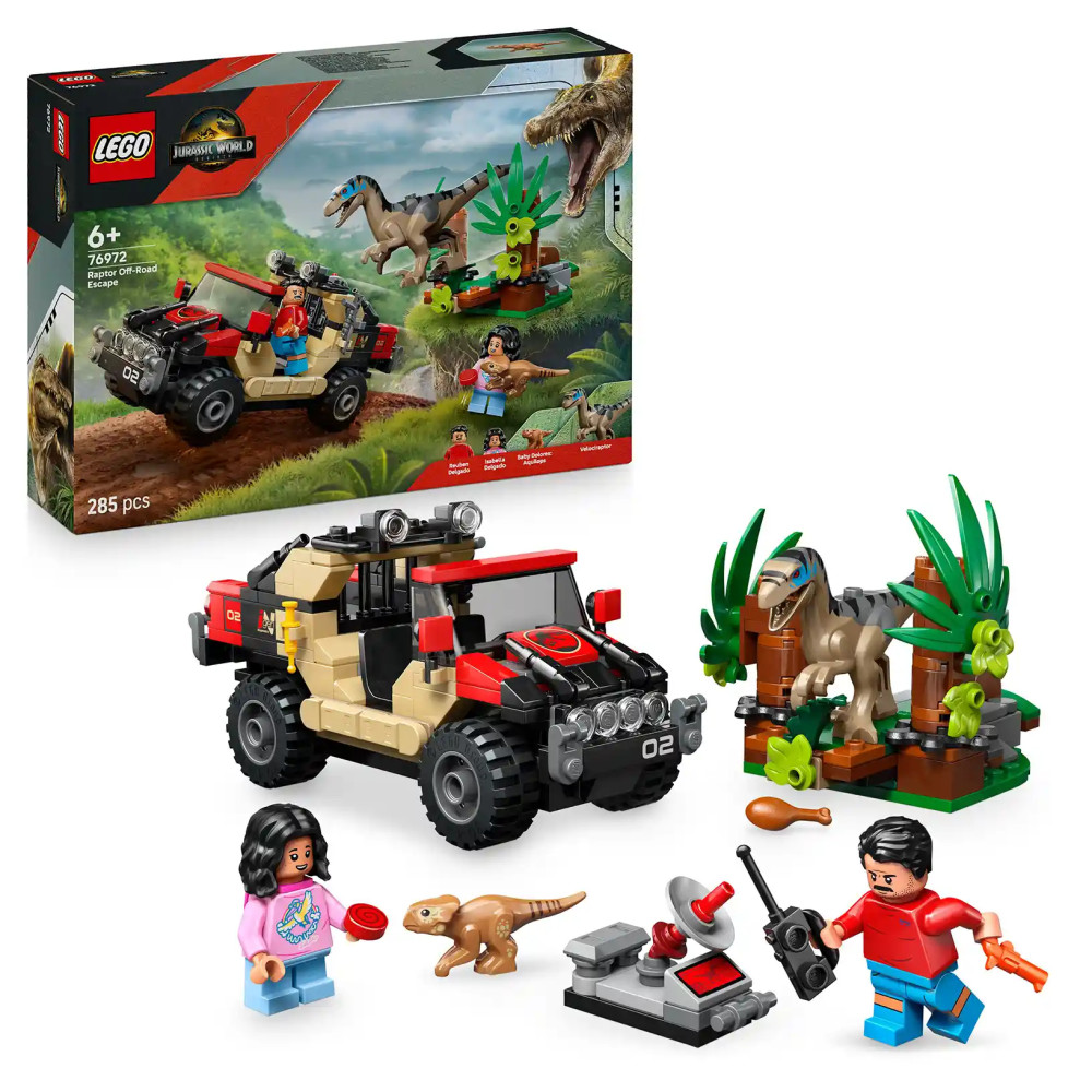 Produktbild för LEGO® Jurassic World  76972 Únik před raptorem v terénním autě