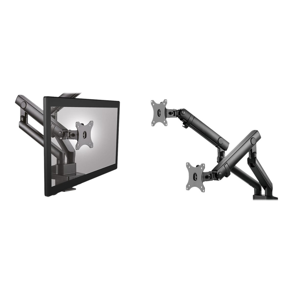Produktbild för ICY BOX IB-MS314-T monteringssats - justerbara dubbla armar - för 2 monitorer - svart