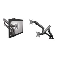 Produktbild för ICY BOX IB-MS314-T monteringssats - justerbara dubbla armar - för 2 monitorer - svart