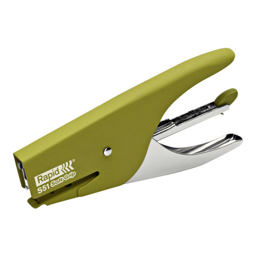 RAPID Rapid Supreme S51 Soft Grip - häfttång - 15 ark - metall - olivgrön