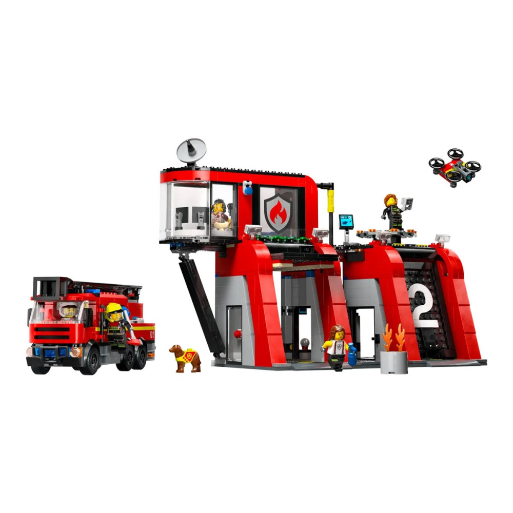 Produktbild för LEGO City 60414 - Brandstation med brandbil - byggsats