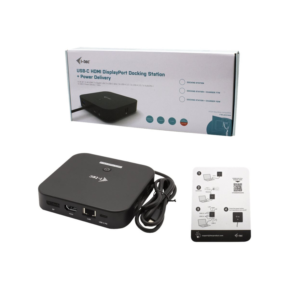 Produktbild för i-Tec - dockningsstation - USB-C 3.1 / Thunderbolt 3 - HDMI, DP++ - 1GbE