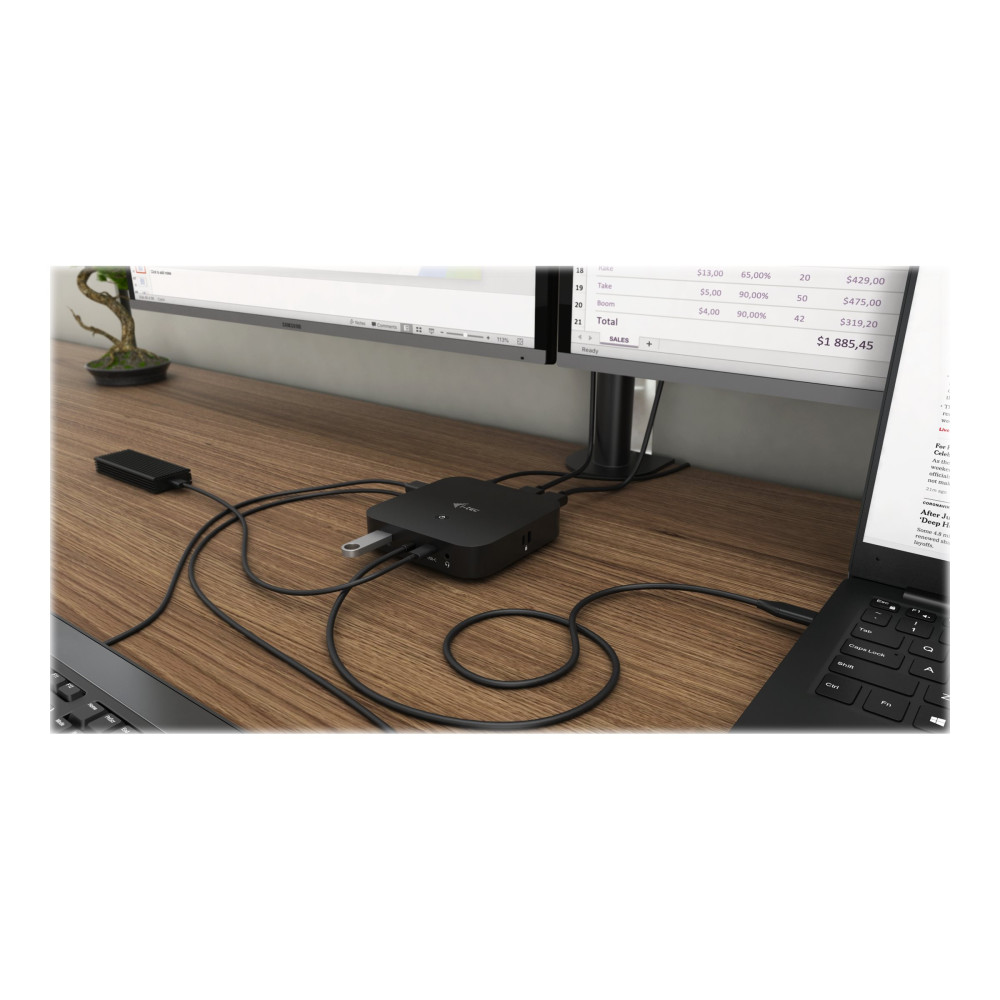 Produktbild för i-Tec - dockningsstation - USB-C 3.1 / Thunderbolt 3 - HDMI, DP++ - 1GbE