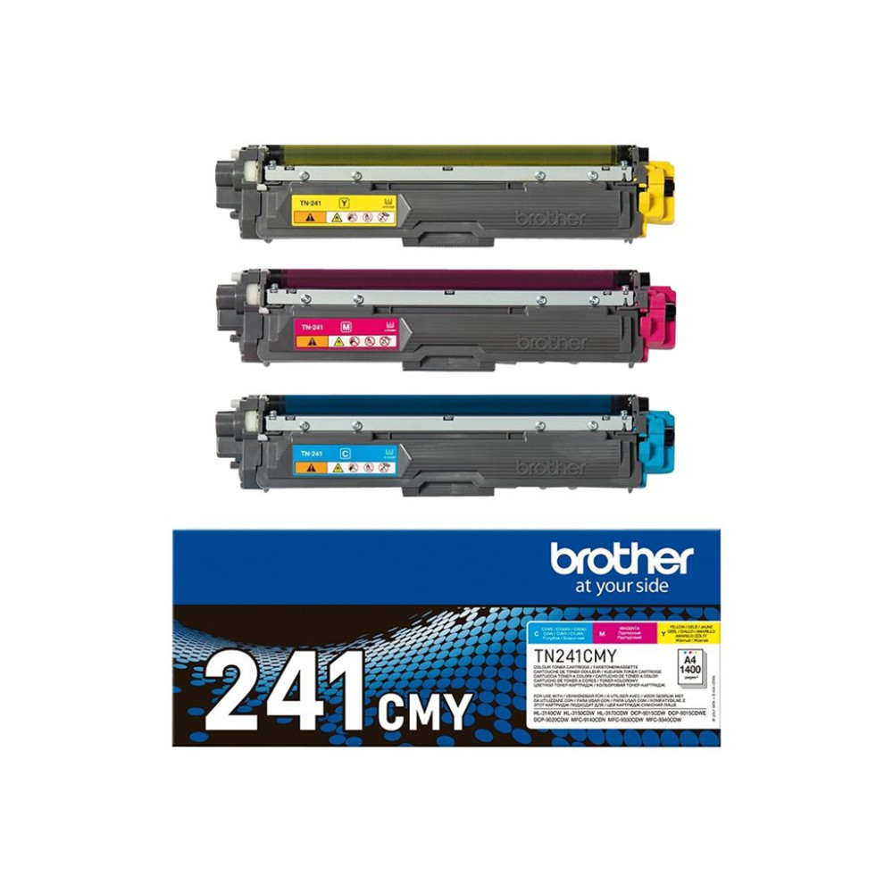 Produktbild för Brother TN241CMY - 3-pack - gul, cyan, magenta - original - tonerkassett