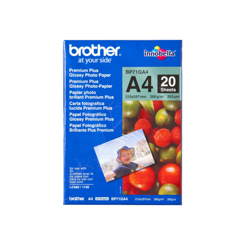 Produktbild för Brother Innobella Premium Plus BP71GA4 - fotopapper - blank - 20 ark - A4 - 260 g/m²