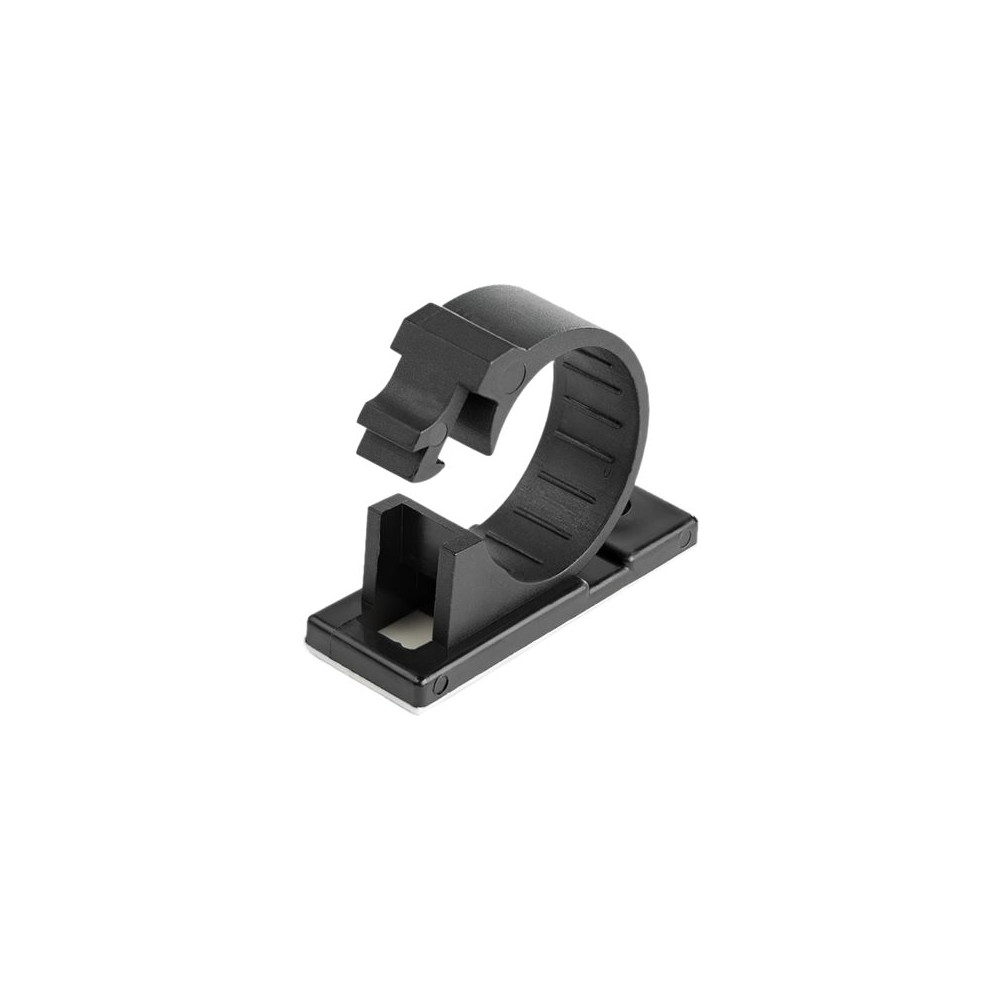 Produktbild för StarTech.com 100 självhäftande kabelhanteringsclips Svart - Nätverk/Ethernet/kontorsbord/datorsladdorganiserare - Självfästande kabel-/ledningshållare - Självhäftande nylonklämma brandklassad enligt UL/94V-2 - kabelklämmor - TAA-kompatibel