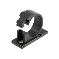 Produktbild för StarTech.com 100 självhäftande kabelhanteringsclips Svart - Nätverk/Ethernet/kontorsbord/datorsladdorganiserare - Självfästande kabel-/ledningshållare - Självhäftande nylonklämma brandklassad enligt UL/94V-2 - kabelklämmor - TAA-kompatibel
