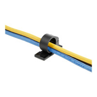 Produktbild för StarTech.com 100 självhäftande kabelhanteringsclips Svart - Nätverk/Ethernet/kontorsbord/datorsladdorganiserare - Självfästande kabel-/ledningshållare - Självhäftande nylonklämma brandklassad enligt UL/94V-2 - kabelklämmor - TAA-kompatibel