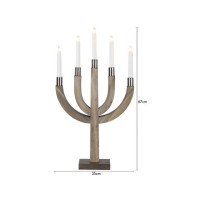 Produktbild för Elljusstake 5 ljus 35x67cm trä brun