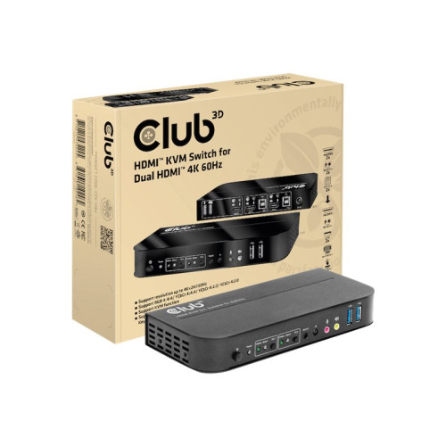 Club 3D Club 3D CSV-1382 - omkopplare för tangentbord/video/mus/ljud - 2 portar