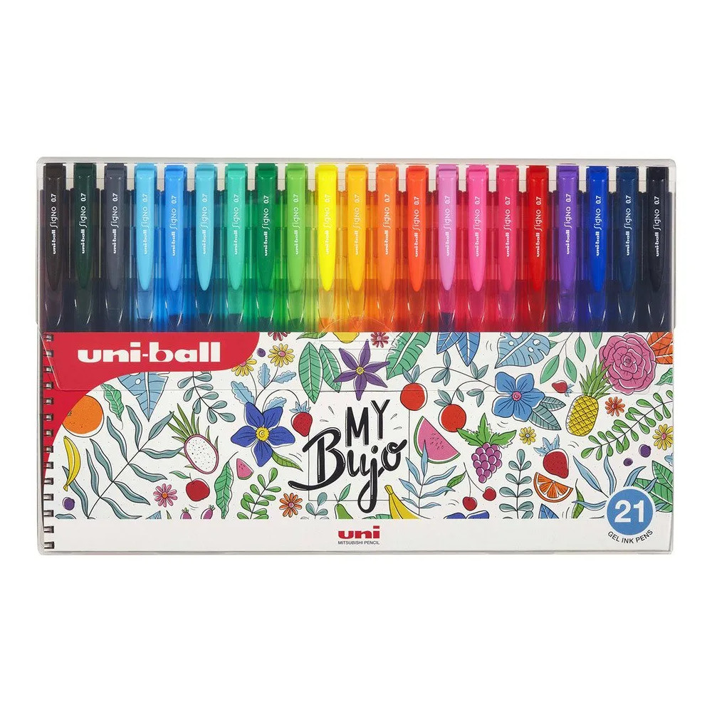 Produktbild för Uni-ball Signo RT1 (My Bujo) set med 21 gel rollerpennor med...
