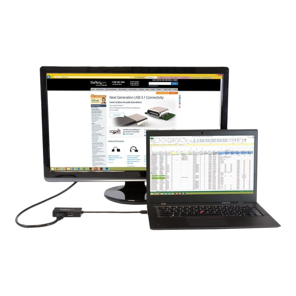 Produktbild för Startech A/V-reseadapter: 3-i-1 Mini DisplayPort till DisplayPort-, DVI- eller HDMI-konverterare - videokort - DisplayPort / HDMI / DVI - 15 cm