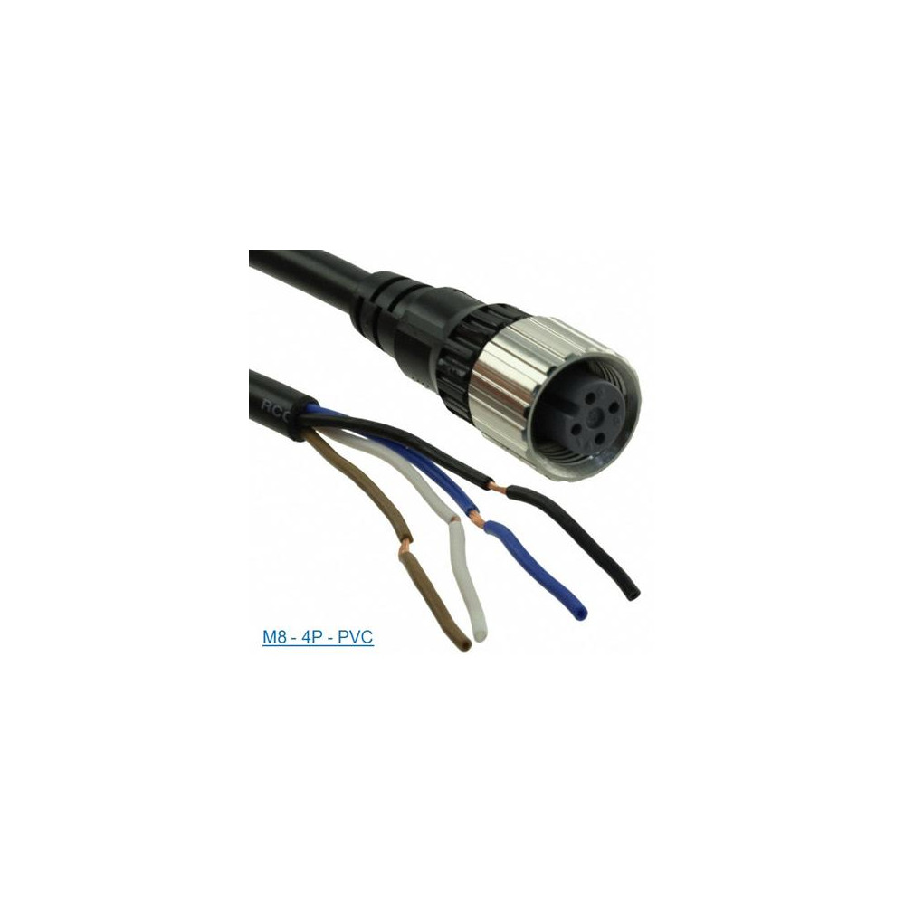 Produktbild för Schneider Electric XZCPV0941L5, 5 m, M8, Hunstik, Grå, Polyv...