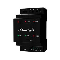 Produktbild för Shelly Pro 3, Sort, 802.11b, 802.11g, Wi-Fi 4 (802.11n), 2,4...