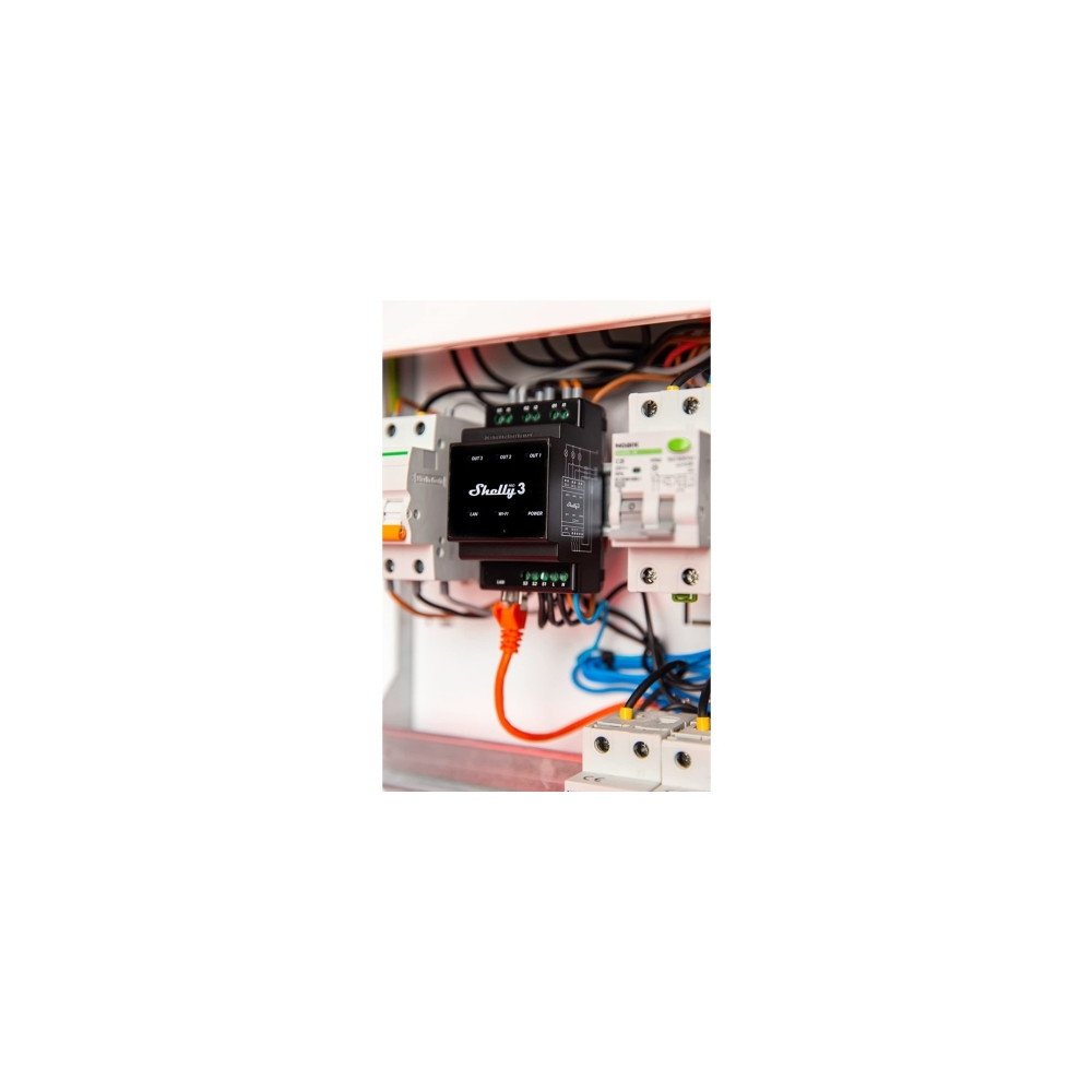 Produktbild för Shelly Pro 3, Sort, 802.11b, 802.11g, Wi-Fi 4 (802.11n), 2,4...