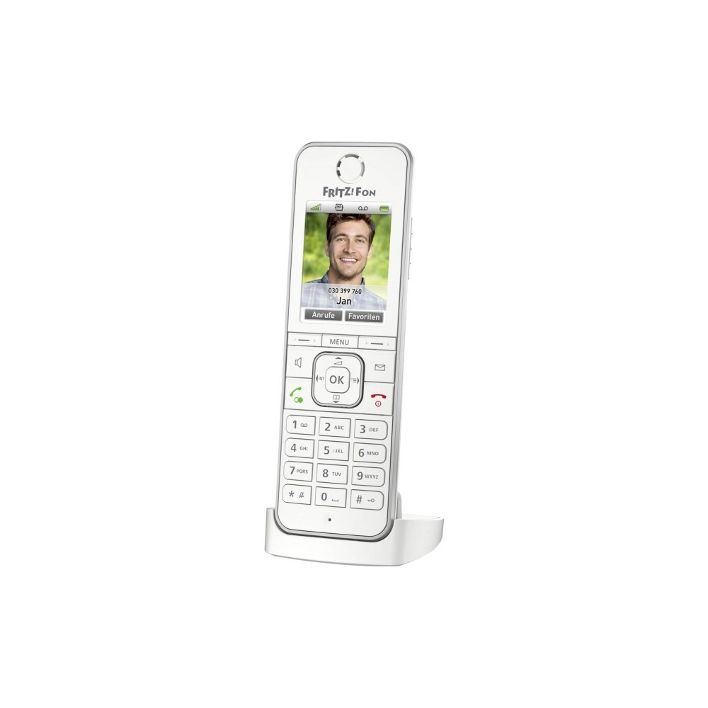 Produktbild för FRITZ!Fon C6 - trådlös VoIP-telefon - med internetradio med nummerpresentation - 3-riktad samtalsförmåg