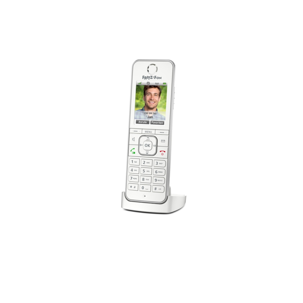 Produktbild för FRITZ!Fon C6 - trådlös VoIP-telefon - med internetradio med nummerpresentation - 3-riktad samtalsförmåg