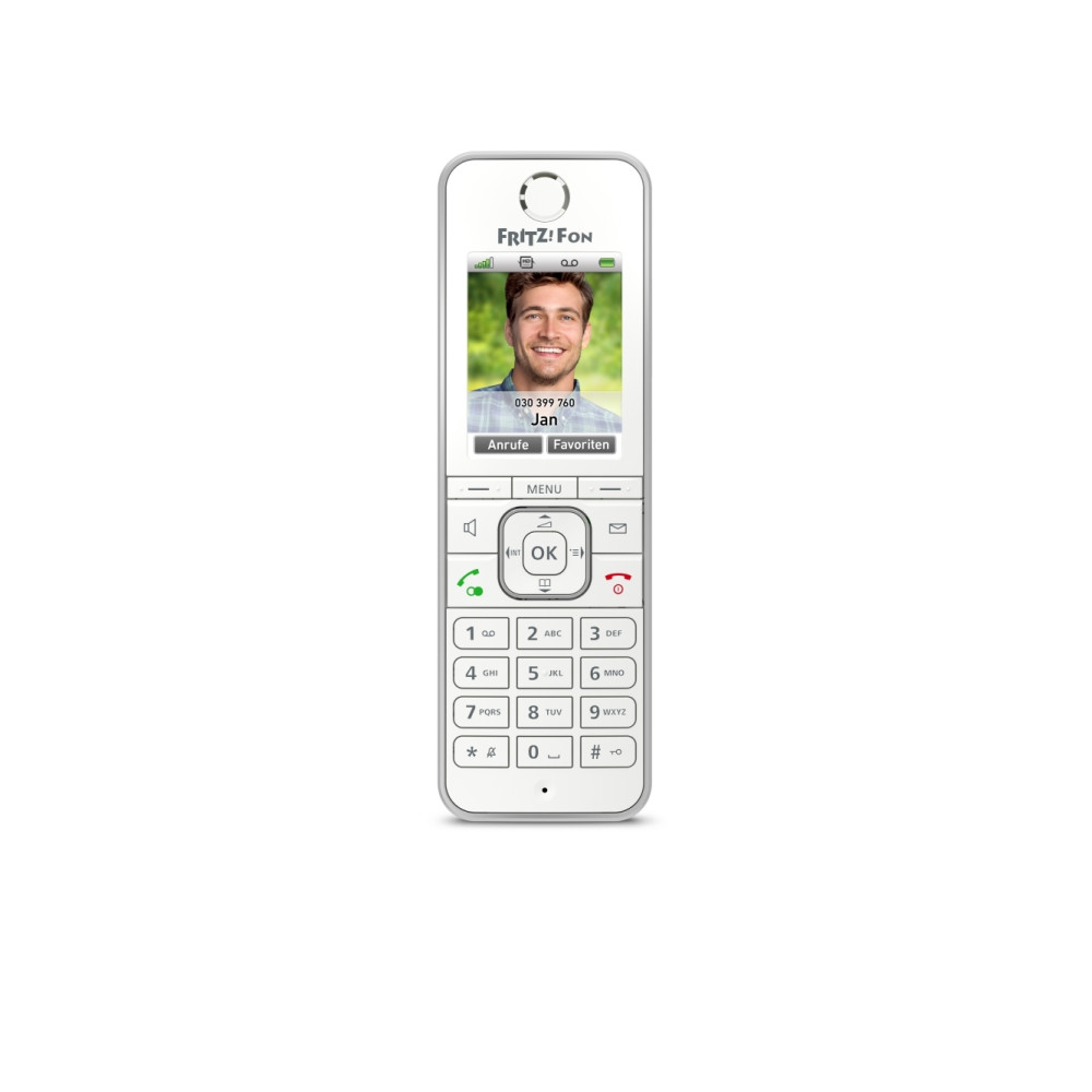 Produktbild för FRITZ!Fon C6 - trådlös VoIP-telefon - med internetradio med nummerpresentation - 3-riktad samtalsförmåg