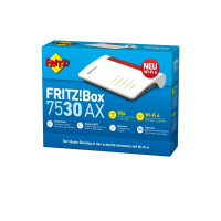 Produktbild för FRITZ!Box 7530 AX - trådlös router - DSL-modem - Wi-Fi 6 - skrivbordsmodell