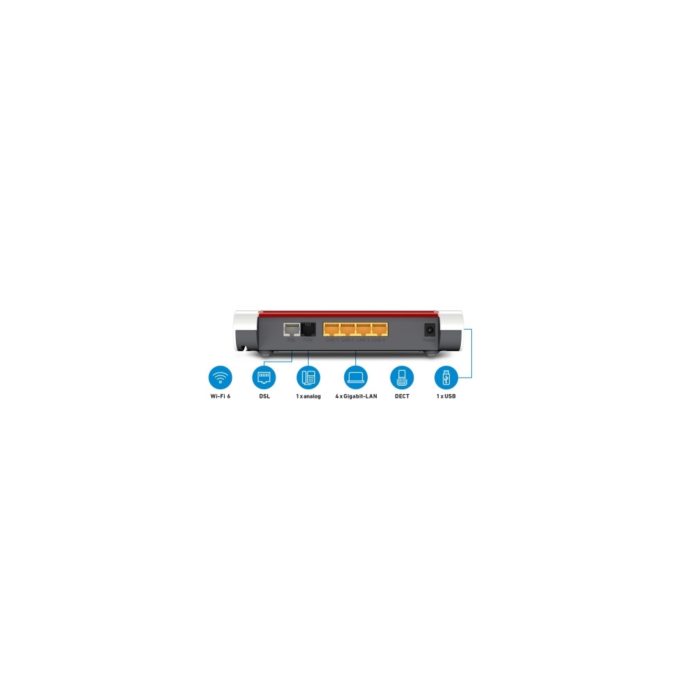 Produktbild för FRITZ!Box 7530 AX - trådlös router - DSL-modem - Wi-Fi 6 - skrivbordsmodell