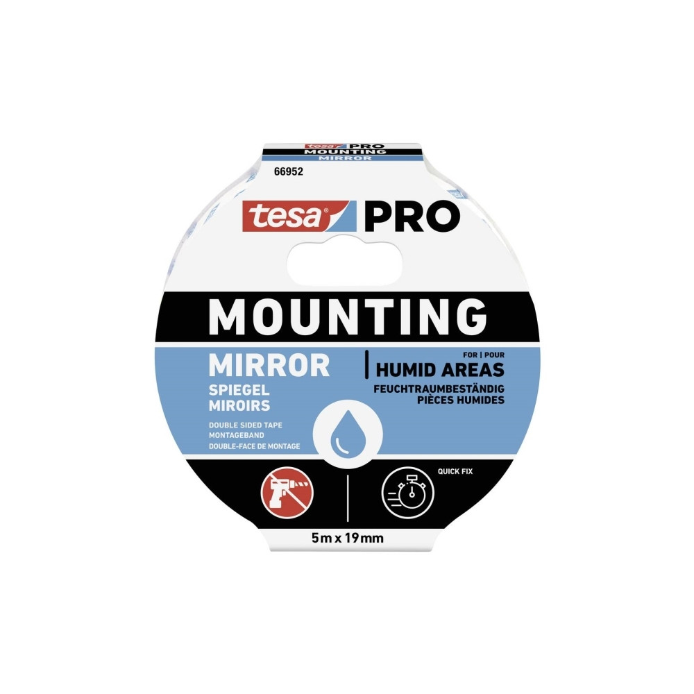 Produktbild för tesa monterings-tejp 5 m x 19 mm – PRO 66952, dubbelhäftande...