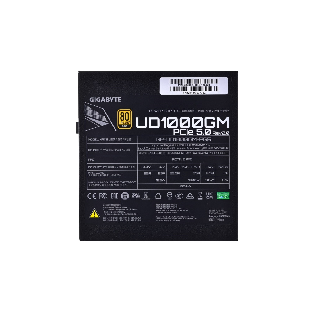 Produktbild för Gigabyte UD1000GM PG5 - nätaggregat - 1000 watt