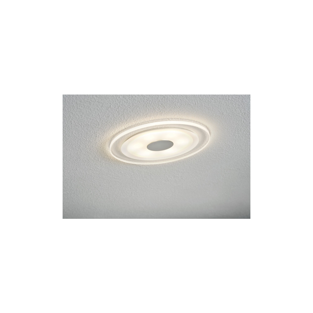Produktbild för Paulmann Premium - takförsänkt lampa - LED - 6 W - varmt vitt ljus - 3000 K - aluminiumsatin (paket om 3)