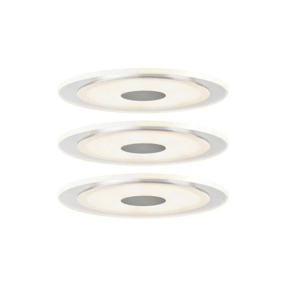 Produktbild för Paulmann Premium - takförsänkt lampa - LED - 6 W - varmt vitt ljus - 3000 K - aluminiumsatin (paket om 3)