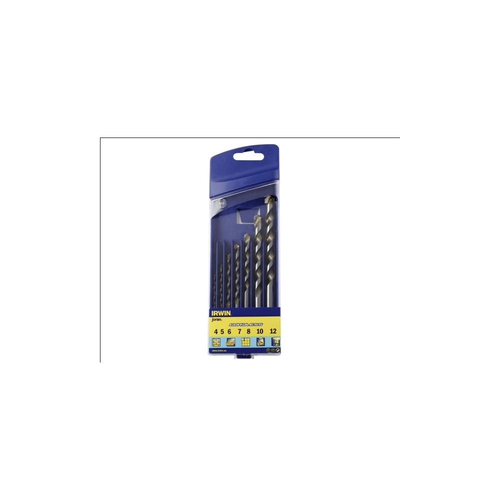 Produktbild för Irwin universella cylindriska borrar 4,5,6,8,10,12 mm-set (1...