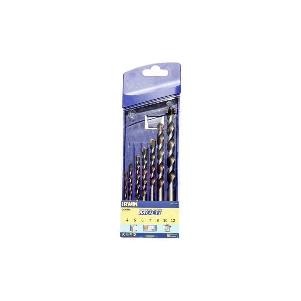Produktbild för Irwin universella cylindriska borrar 4,5,6,8,10,12 mm-set (1...