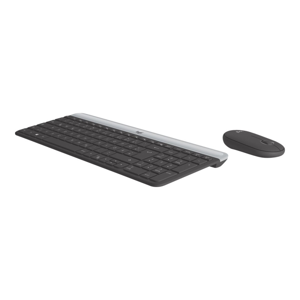 Produktbild för Logitech Slim Wireless Combo MK470 - sats med tangentbord och mus - QWERTZ - tysk - grafit Inmatningsenhet