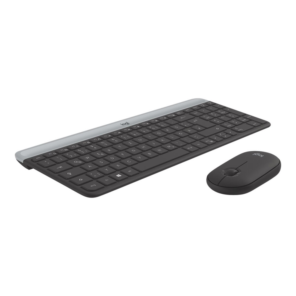 Produktbild för Logitech Slim Wireless Combo MK470 - sats med tangentbord och mus - QWERTZ - tysk - grafit Inmatningsenhet