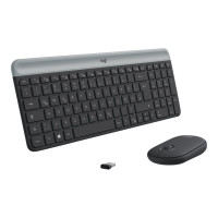 Produktbild för Logitech Slim Wireless Combo MK470 - sats med tangentbord och mus - QWERTZ - tysk - grafit Inmatningsenhet