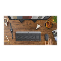Produktbild för Logitech Slim Wireless Combo MK470 - sats med tangentbord och mus - QWERTZ - tysk - grafit Inmatningsenhet