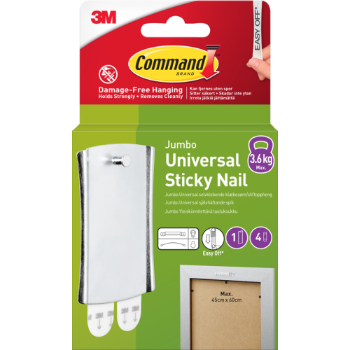 3M 3M Command Jumbo 1 Hook + 4 strips Large