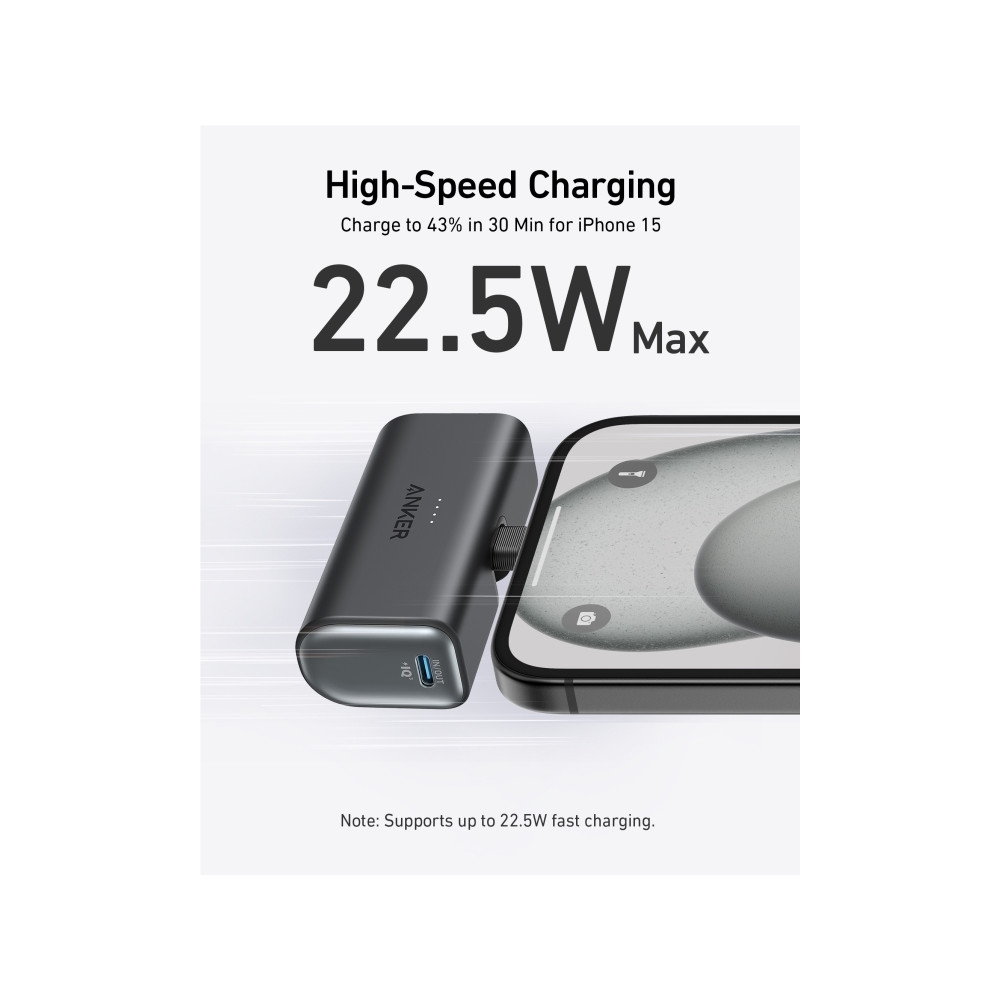 Produktbild för Anker Nano strömförsörjningsbank - 24 pin USB-C - 22.5 Watt