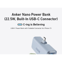 Produktbild för Anker Nano strömförsörjningsbank - 24 pin USB-C - 22.5 Watt