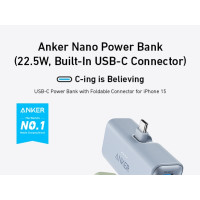 Produktbild för Anker Nano strömförsörjningsbank - 24 pin USB-C - 22.5 Watt