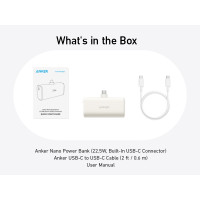Produktbild för Anker Nano strömförsörjningsbank - 24 pin USB-C - 22.5 Watt