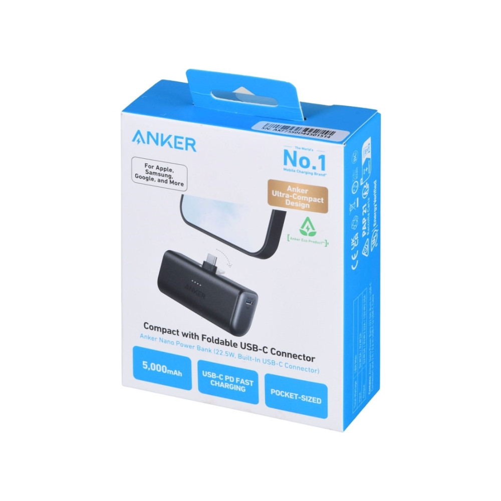 Produktbild för Anker Nano strömförsörjningsbank - 24 pin USB-C - 22.5 Watt