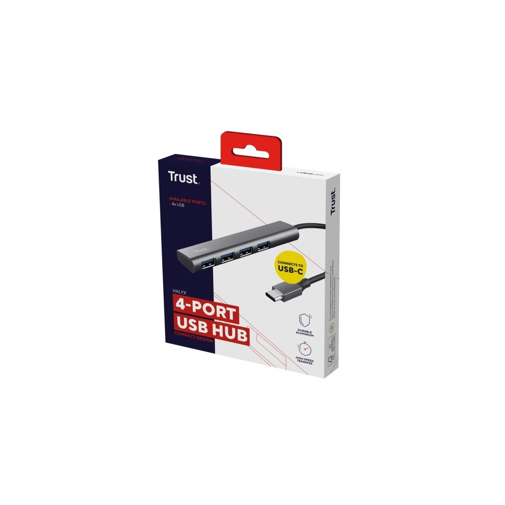 Produktbild för Trust Halyx - hubb - USB-C - 4 portar