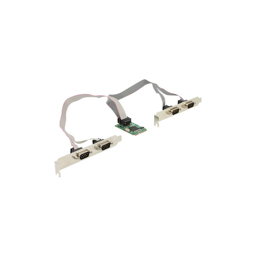 Produktbild för Delock MiniPCIe I/O PCIe full size 4 x Serial RS-232 - seriell adapter - PCIe 1.1 Mini Card - RS-232 x 4