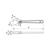 Produktbild för Bahco Skiftnyckel, svartoxiderad, 110 mm, Ställbar skiftnyck...