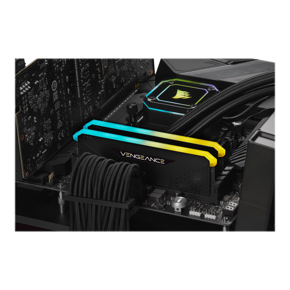 Produktbild för CORSAIR Vengeance RGB RS - DDR4 - sats - 32 GB: 2 x 16 GB - DIMM 288-pin - 3200 MHz / PC4-25600 - ej buffrad