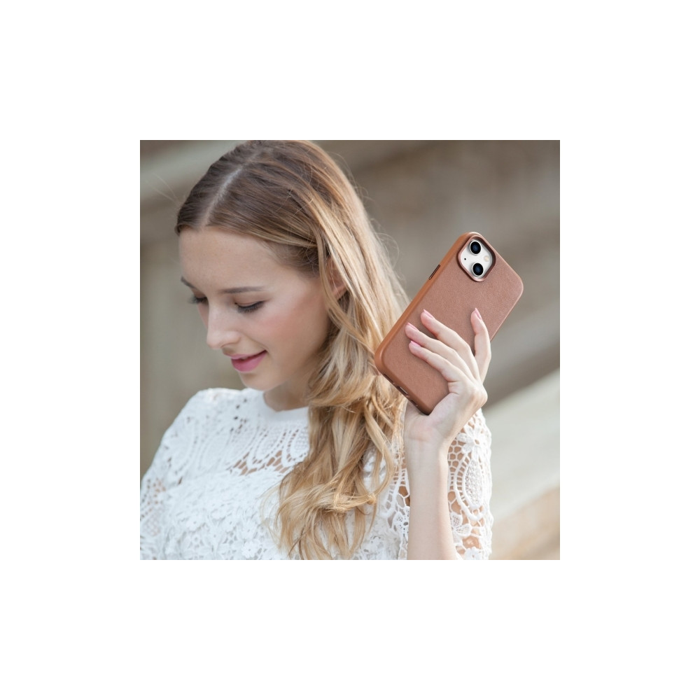 Produktbild för iCarer case i läder för iPhone 14 Plus (kompatibel med MagSa...