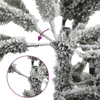 Produktbild för Konstgjord Vikbar Julgran Snö Flocked med stativ Vit 180 cm