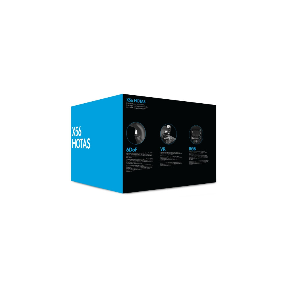 Produktbild för Logitech X56 H.O.T.A.S. - joystick och spjäll - kabelansluten