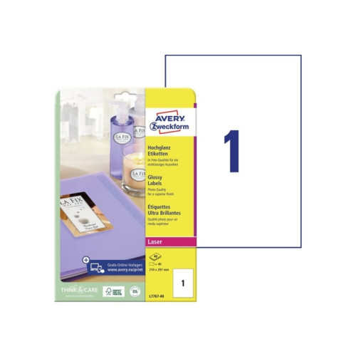 AVERY Avery - fotopapper - blank - 40 ark - 209 x 295 mm