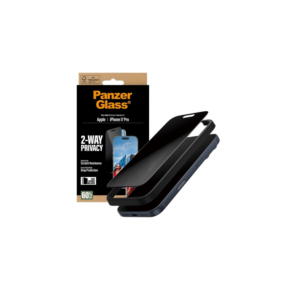 Produktbild för PanzerGlass - skärmskydd för mobiltelefon - ultrabred passning med EasyAligner